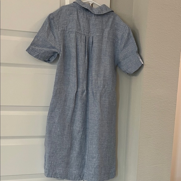 Faherty Hana Linen Shift Dress in Blue Basketweave - Picture 4 of 4